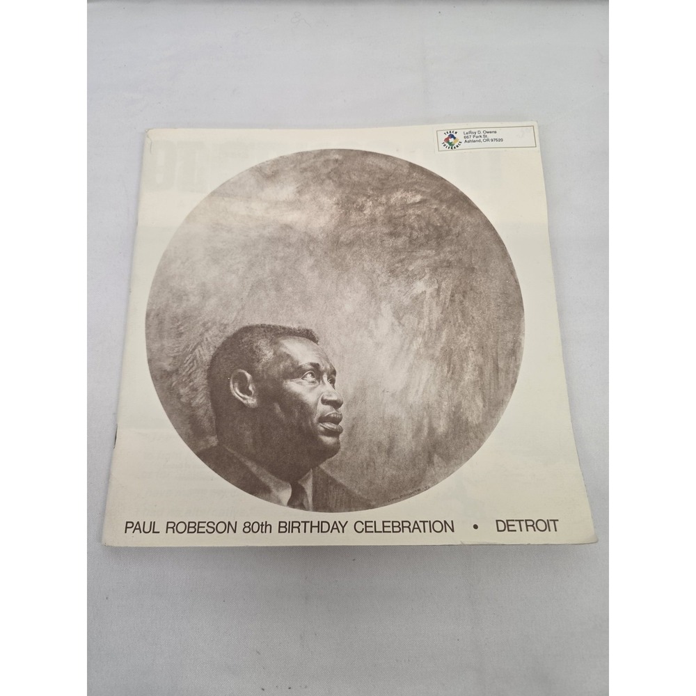 Paul Robeson 80th Birthday Celebration Detroit Chapbook Illustrated Program